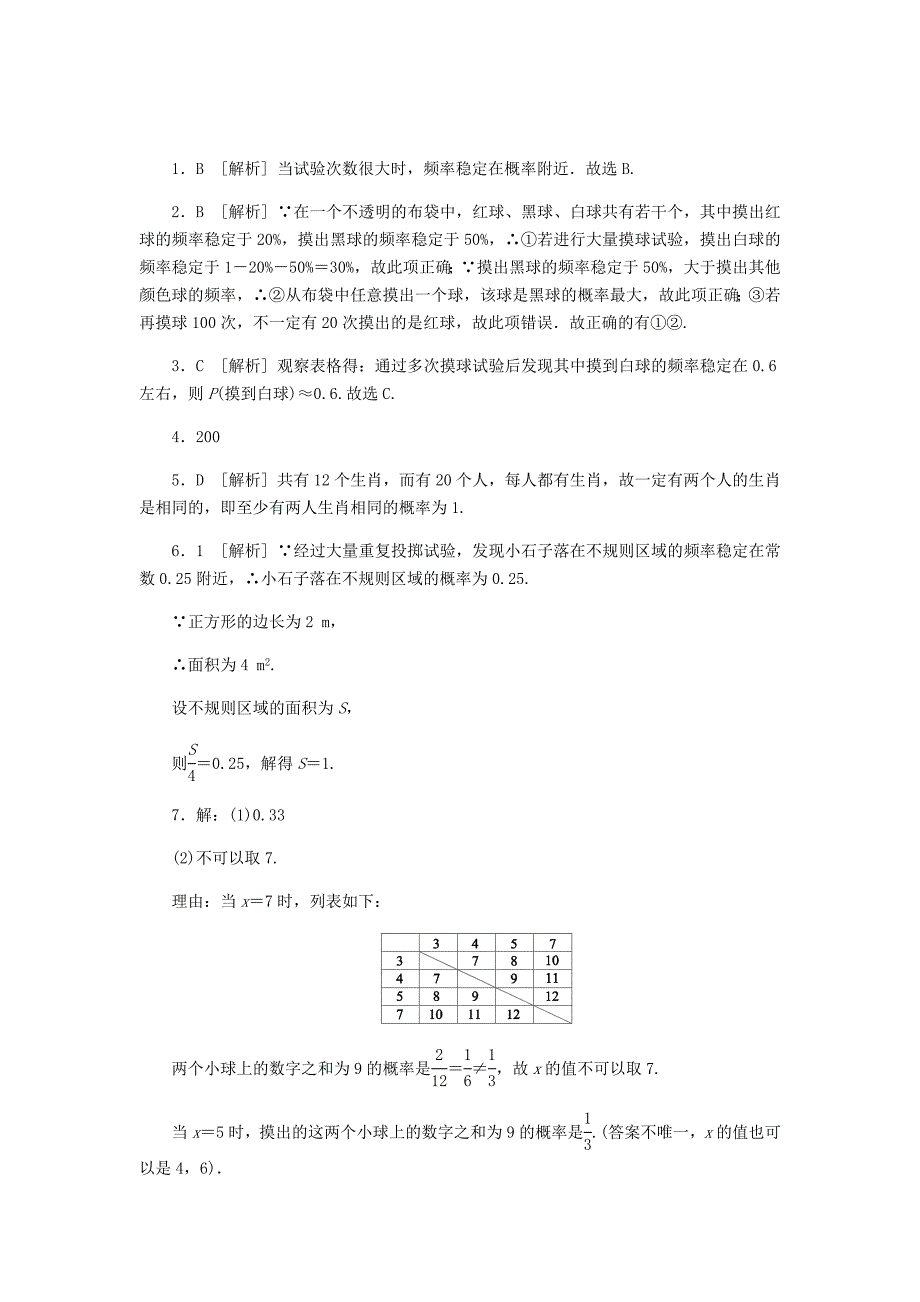 【最新教材】九年级数学上册第三章概率的进一步认识3.2用频率估计概率同步练习版北师大版0830336_第4页