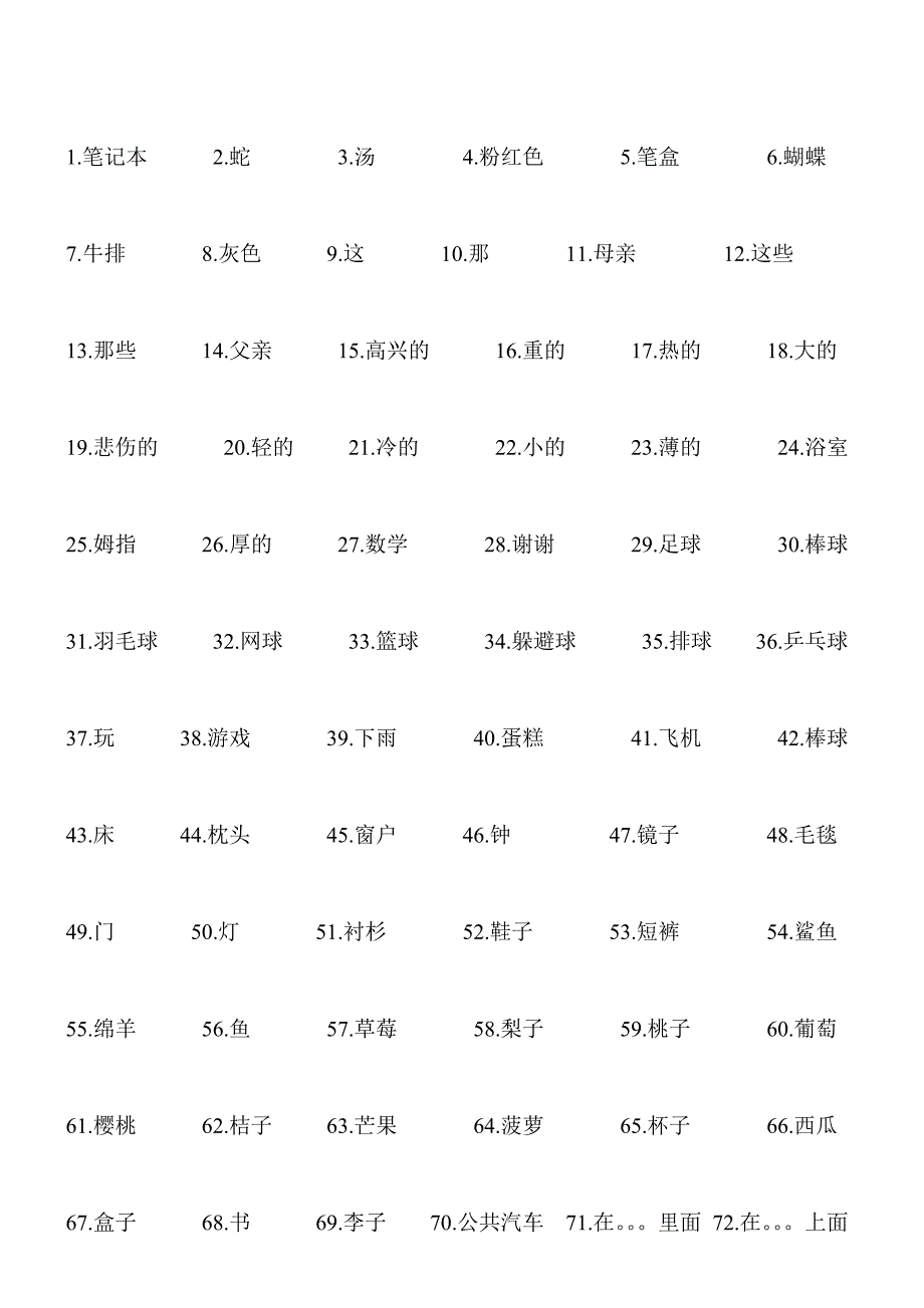 小学英语单词练习_第3页