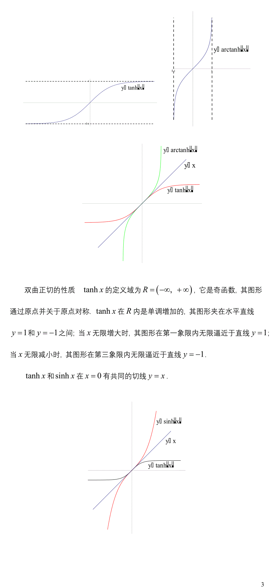 双曲函数和反双曲函数_第3页