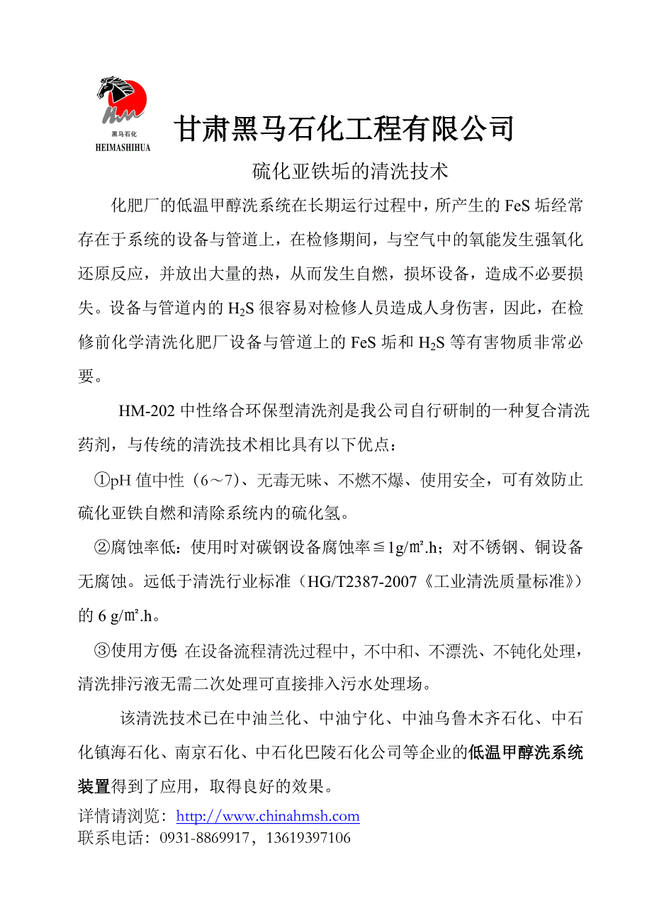 硫化亚铁垢的清洗技术.doc_第1页