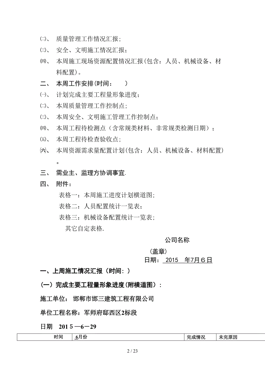 周例会汇报材料_第2页