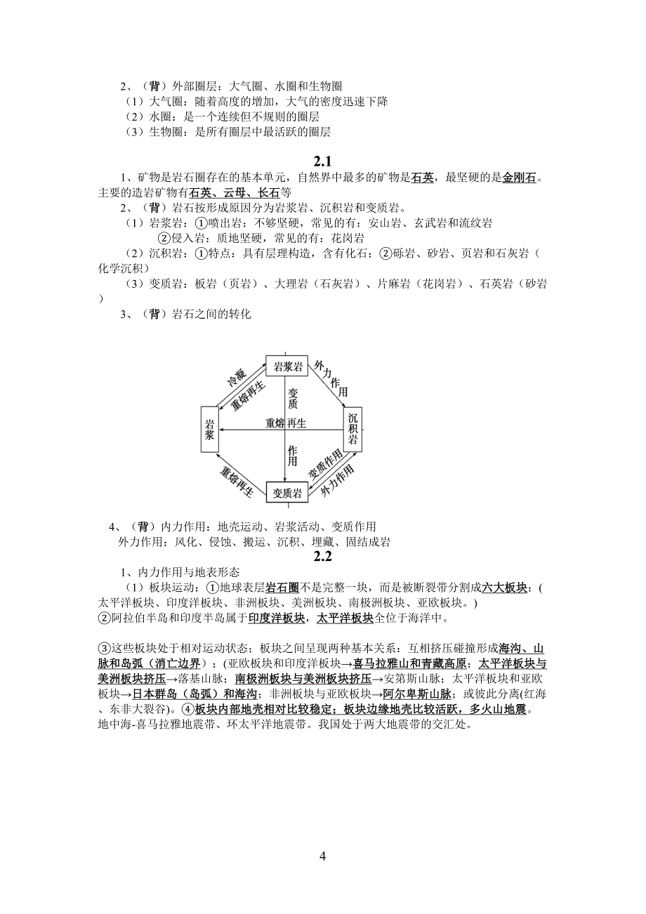 高中地理会考知识点总结(必修一二三全)湘教版(DOC 28页)_第4页