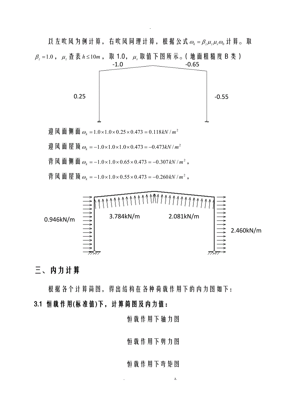轻型门式钢架课程设计报告计算书_第4页