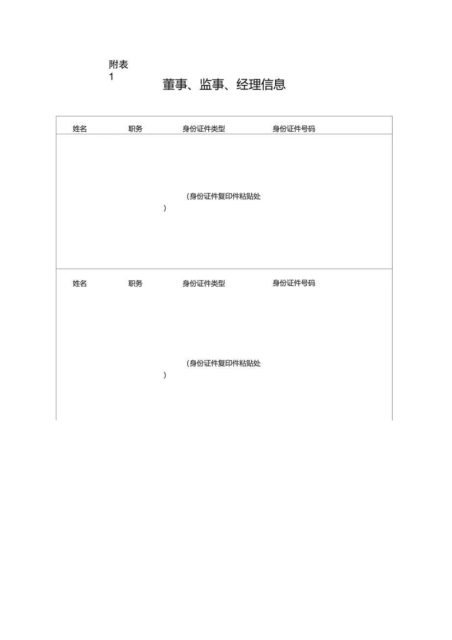 公司注册登记申请表_第5页