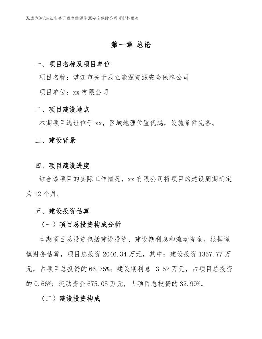 湛江市关于成立能源资源安全保障公司可行性报告【范文】_第5页