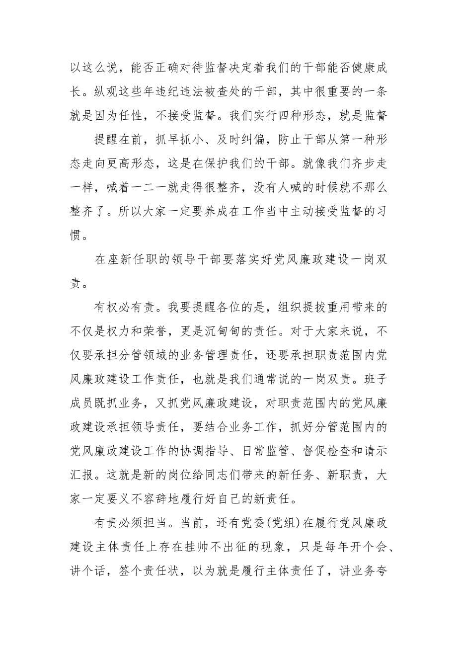 纪委监委新提拔干部任前廉政提醒集体谈话会上讲话(五).docx_第5页