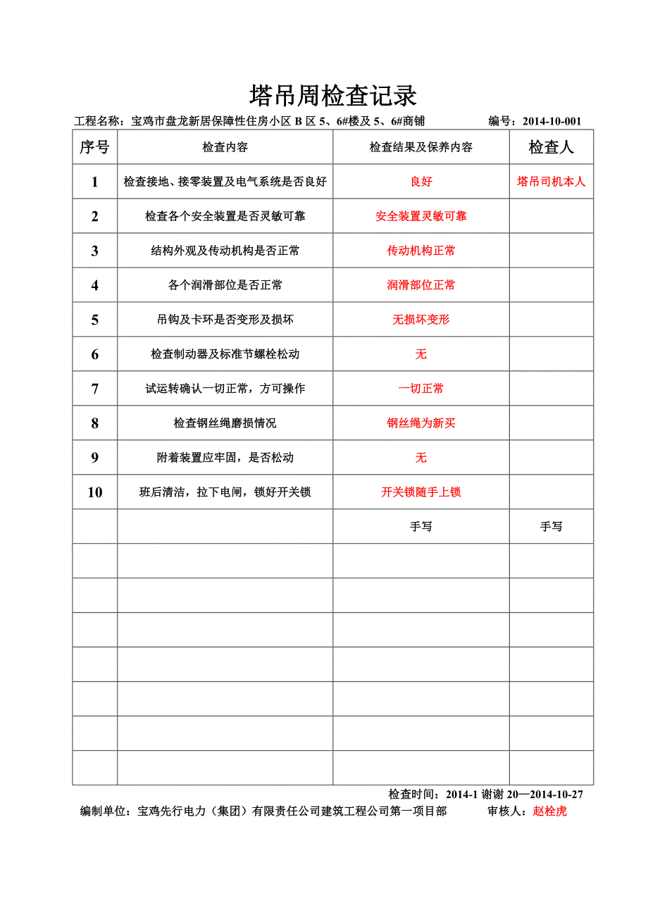 塔吊检查记录_第2页