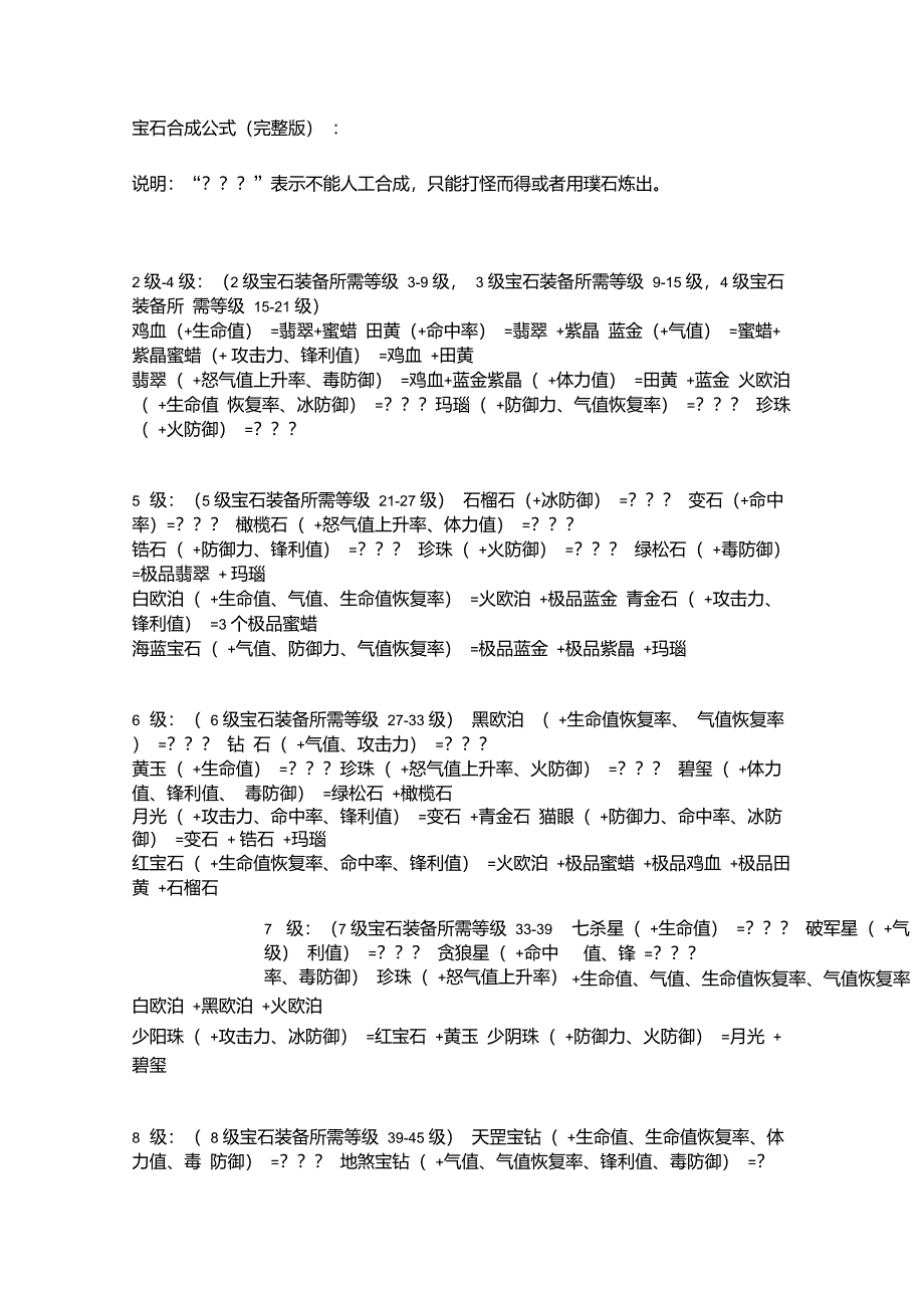 上古传说宝石合成公式_第1页