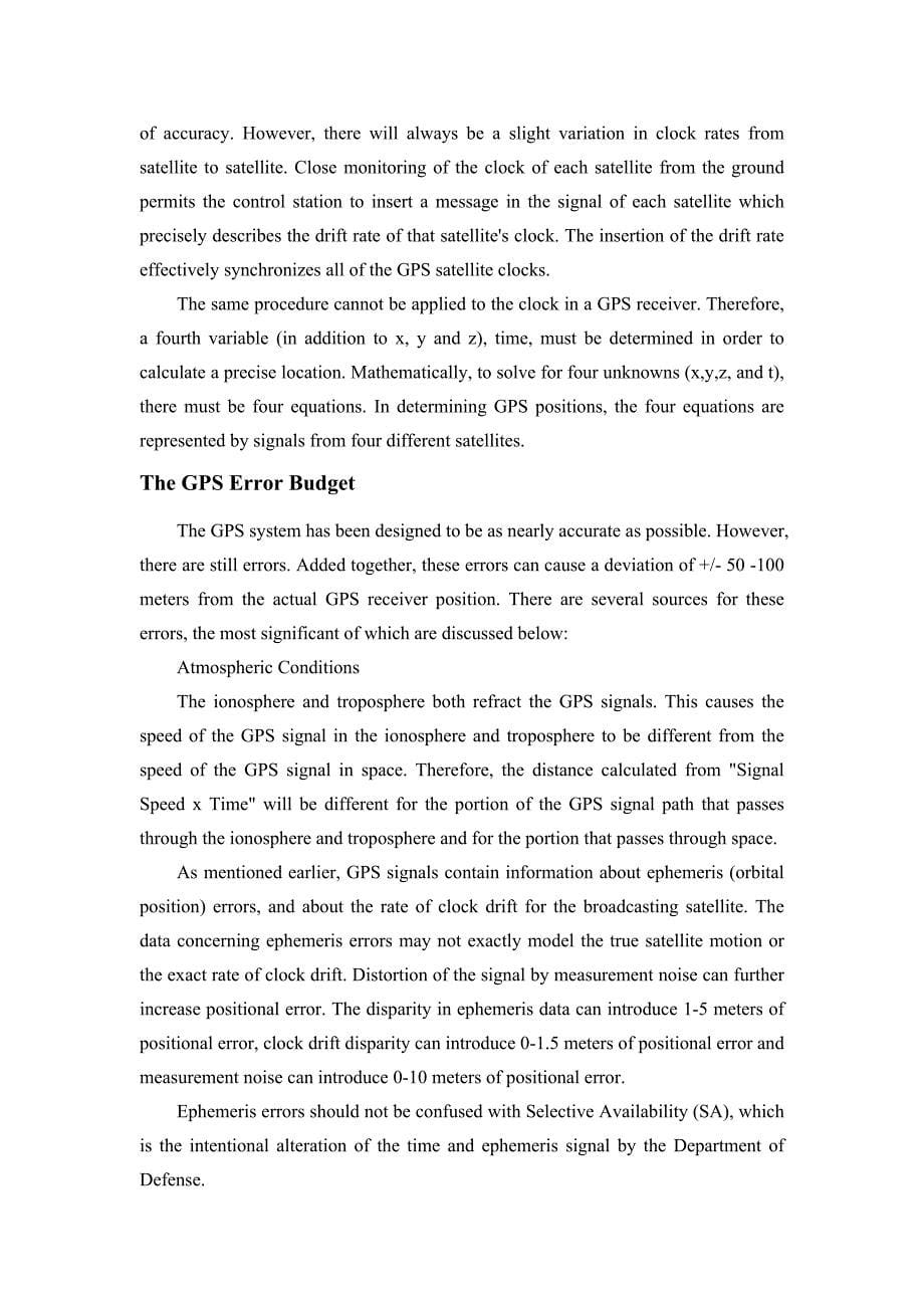 外文翻译及文献全球定位系统的介绍IntroductiontotheGlobalPositioningSystem_第5页