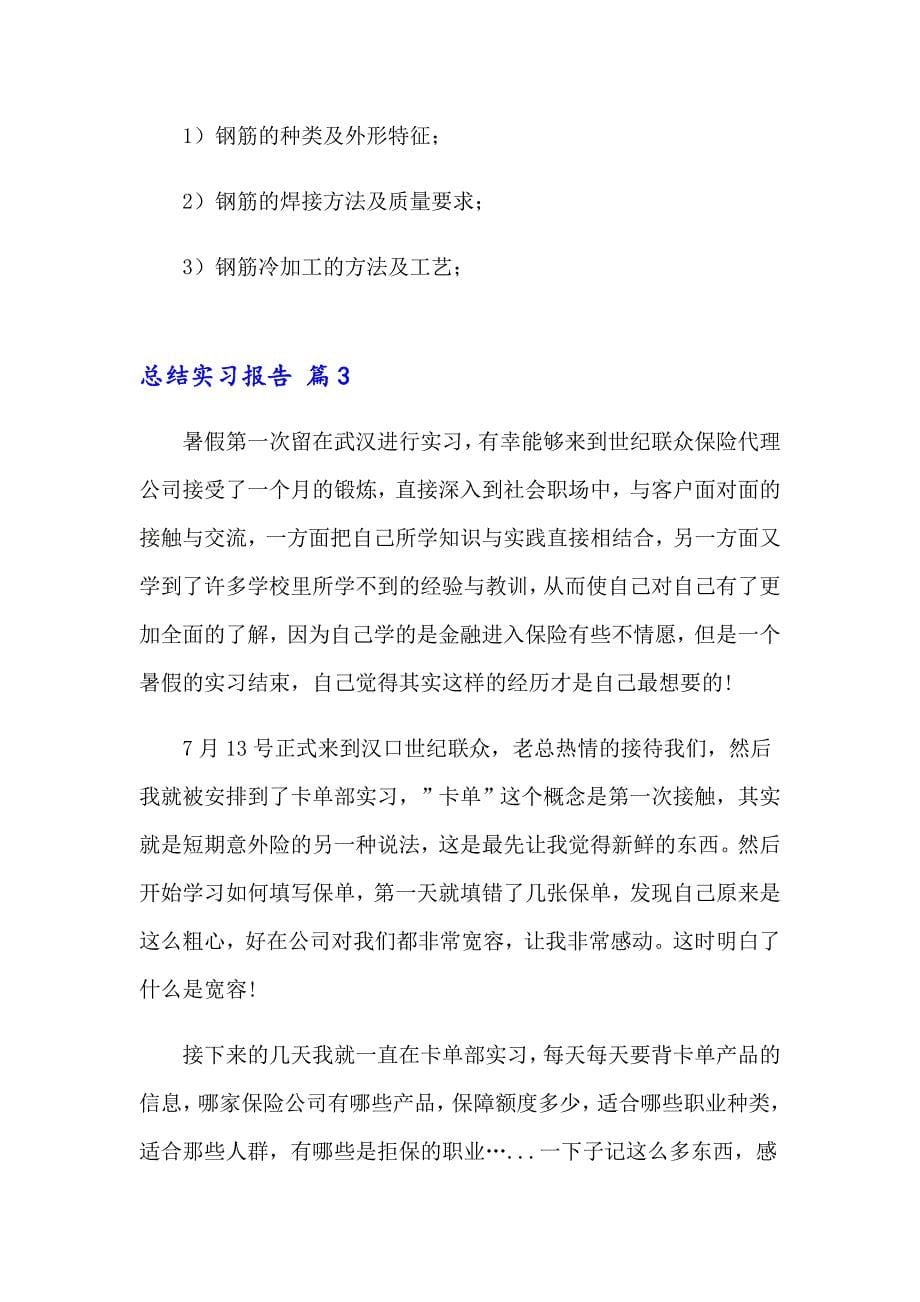 总结实习报告模板汇总八篇_第5页