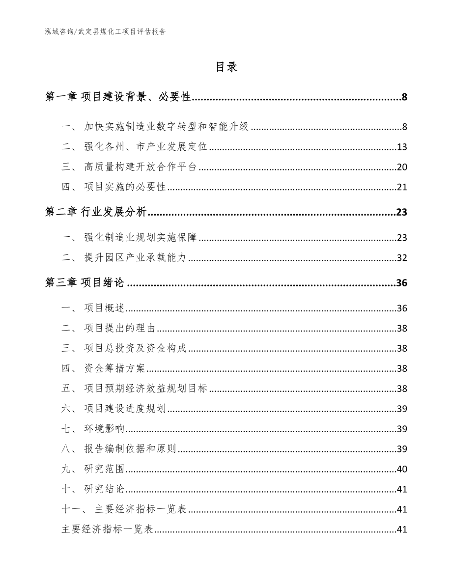 武定县煤化工项目评估报告_第1页