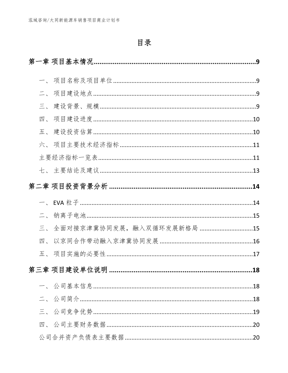 大同新能源车销售项目商业计划书_第2页