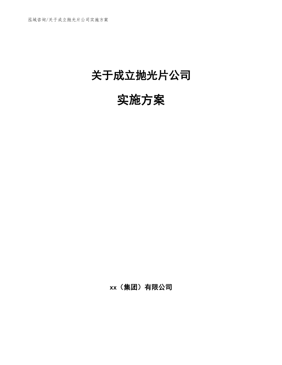 关于成立抛光片公司实施方案【模板范本】