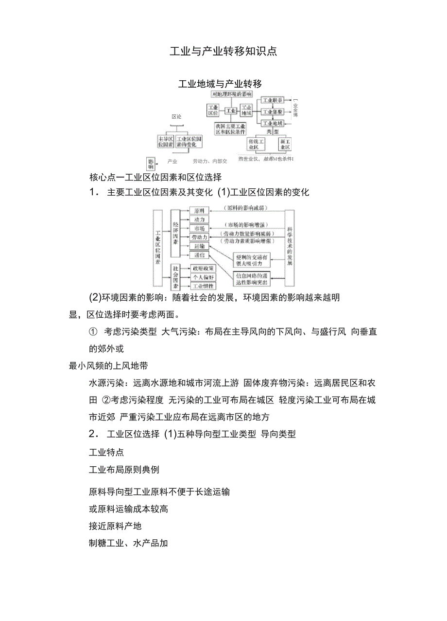 工业与产业转移知识点_第1页