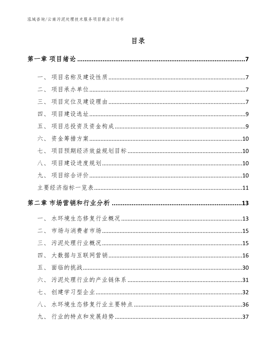 云南污泥处理技术服务项目商业计划书_第2页