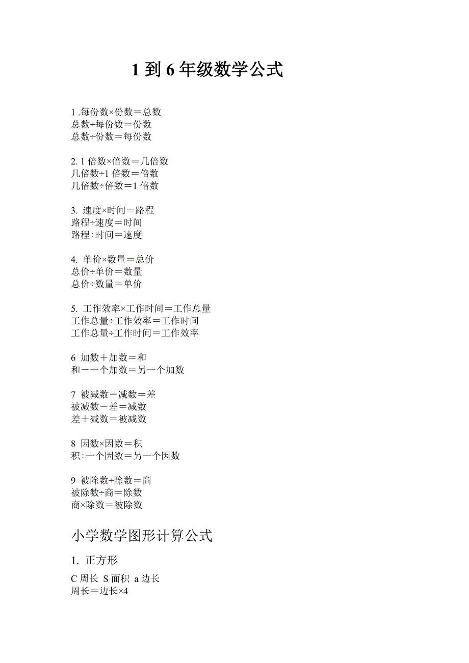 一到六年级数学公式_第1页