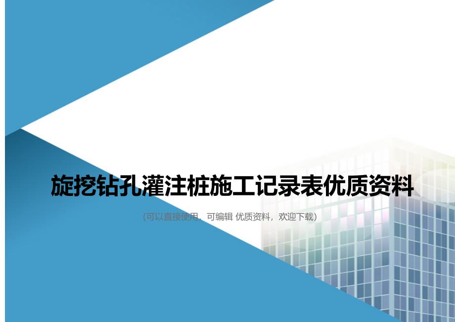 旋挖钻孔灌注桩施工记录表优质资料_第1页