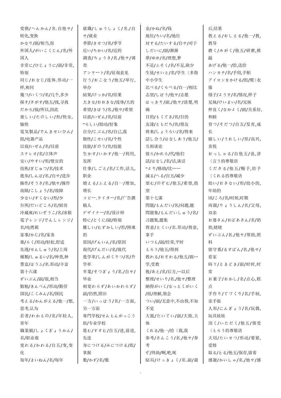 自学考试日语单词_第5页