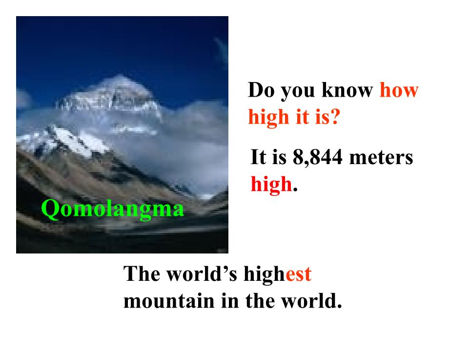 2014年春人教版最新八年级英语下册《Unit7_What’s_the_highest_mountain_in_the_world_Section_A》课件_第3页