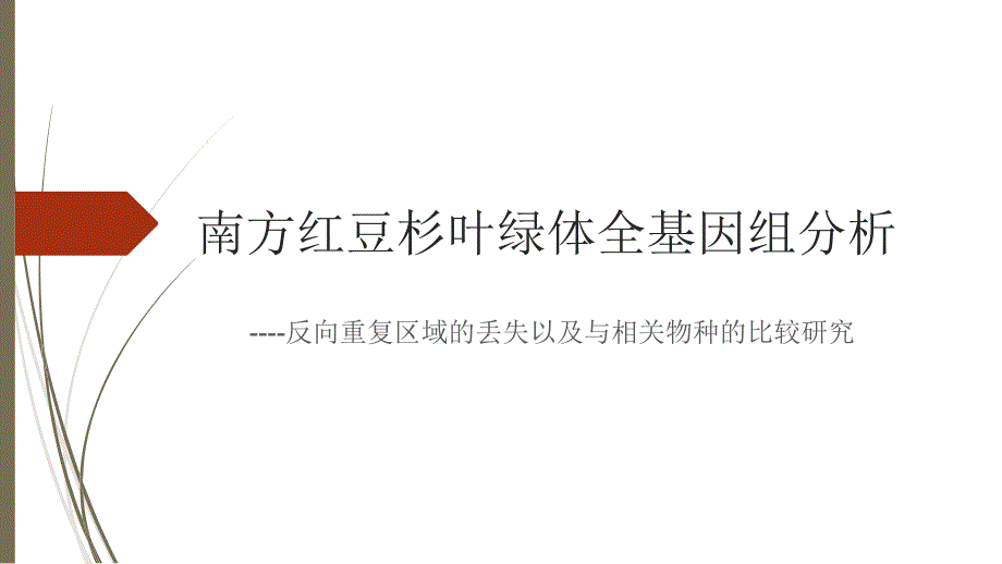 南方红豆杉叶绿体全基因组分析反向重复区域的丢失以及与相关物种的比较研究_第1页