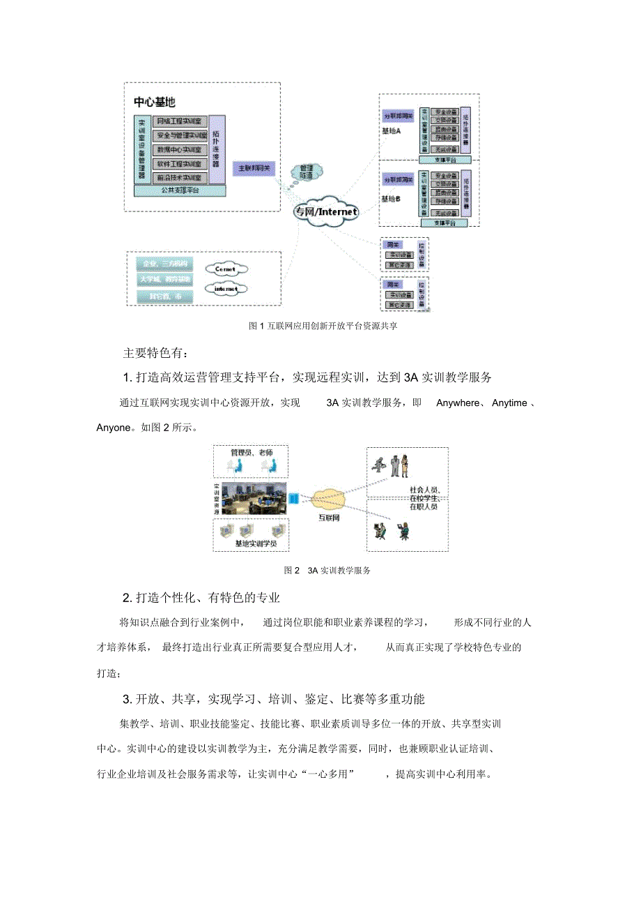 网络技术与创新应用技能实训中心建设预期成效与特色_第4页