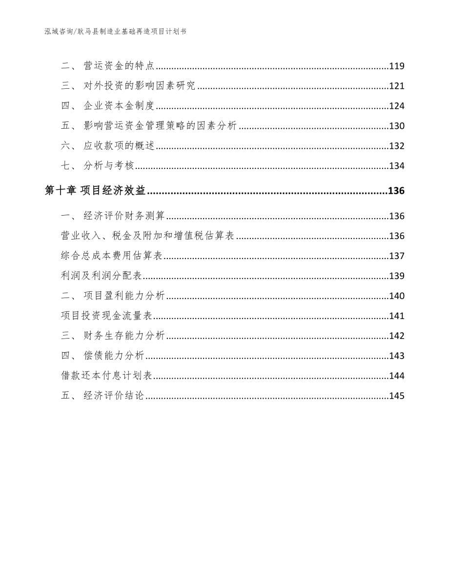 耿马县制造业基础再造项目计划书（参考模板）_第5页