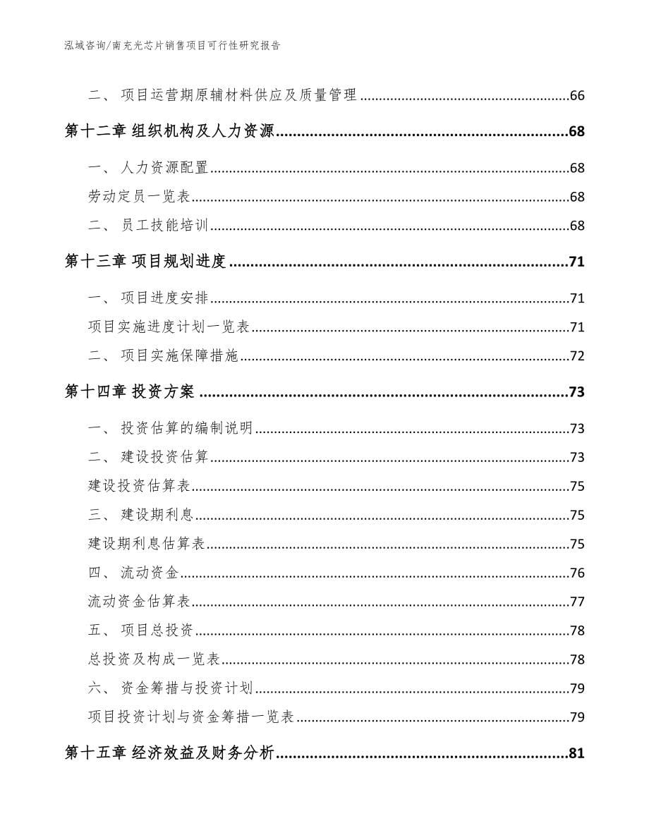 南充光芯片销售项目可行性研究报告范文_第5页