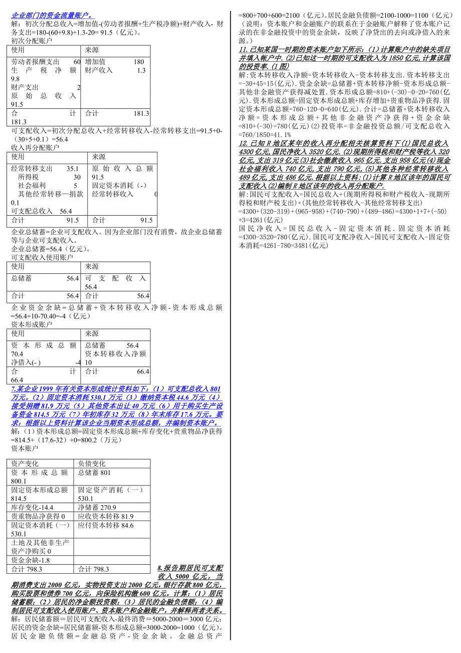 电大国民经济核算期末总复习资料总计算小抄版共2页可直接打印精品资料_第2页