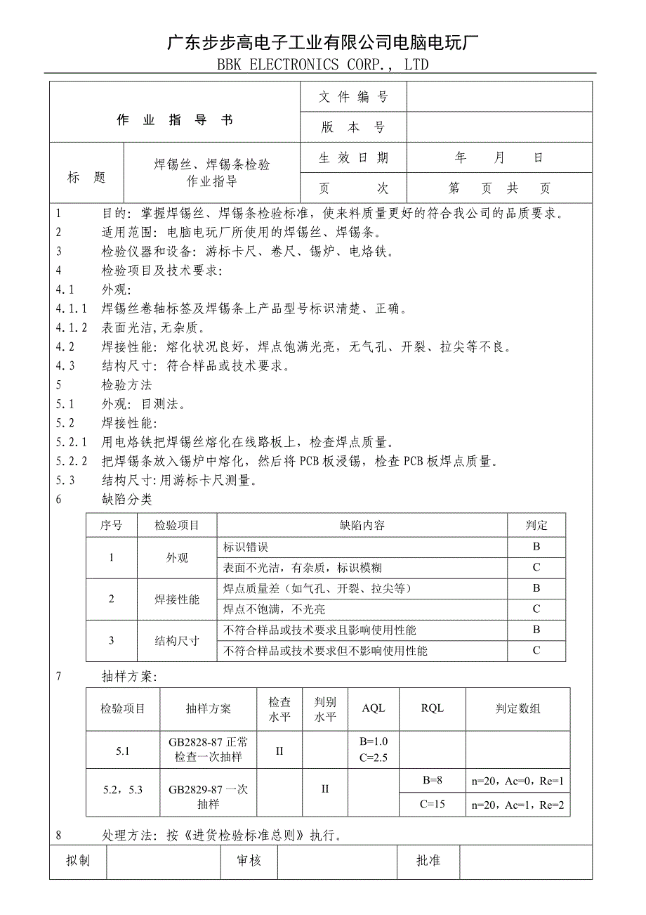 焊锡条、焊锡丝检验指导以及相关知识_第1页