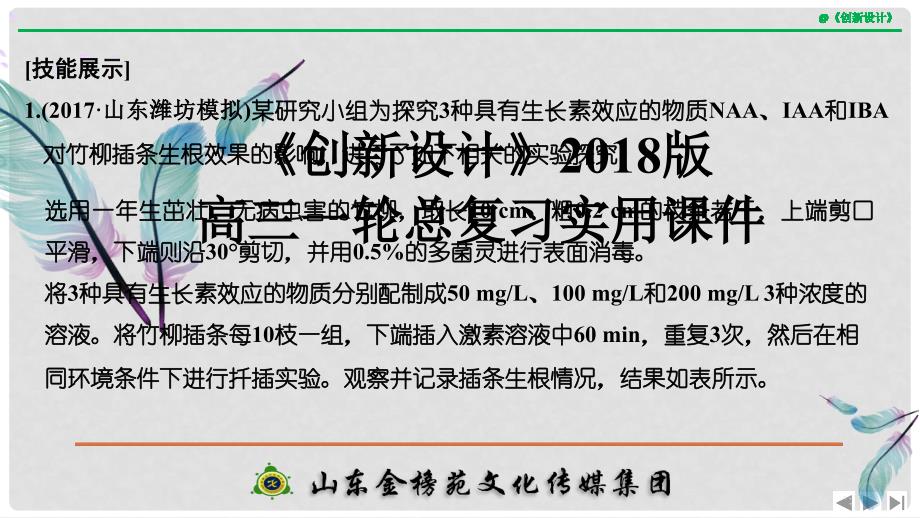 高考生物大一轮复习 第九单元 生物个体的稳态与调节 实验素养提升5课件 中图版必修3_第2页