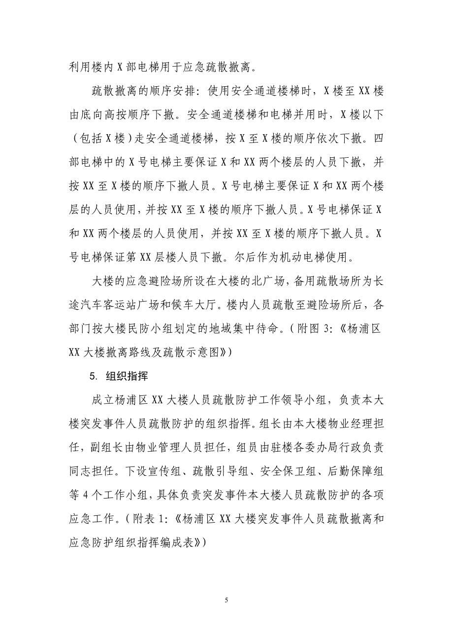 杨浦区xx大楼突发事件人员疏散撤离和应急防护预案(仅供参考)_第5页