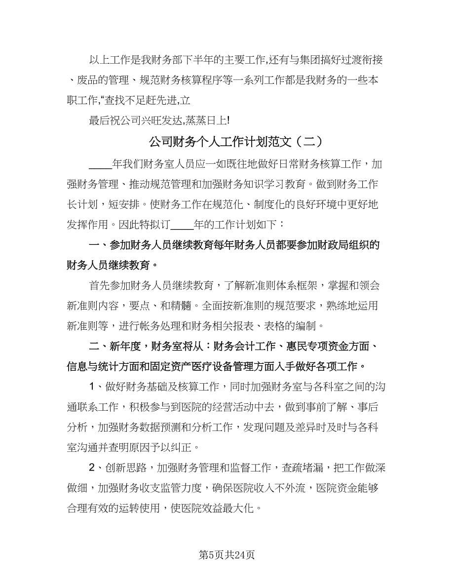 公司财务个人工作计划范文（八篇）.doc_第5页