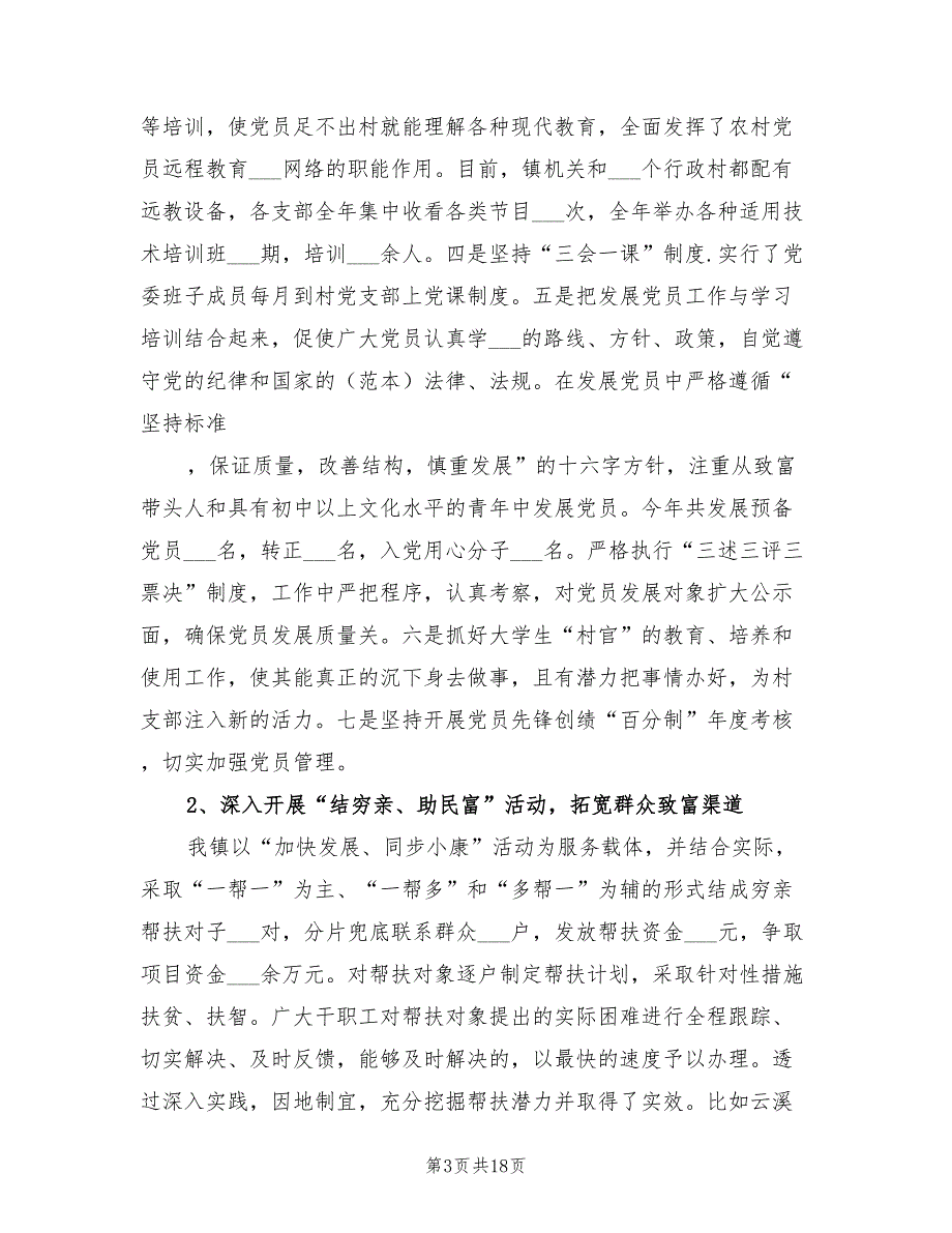 2022年乡镇党建工作年度个人总结_第3页