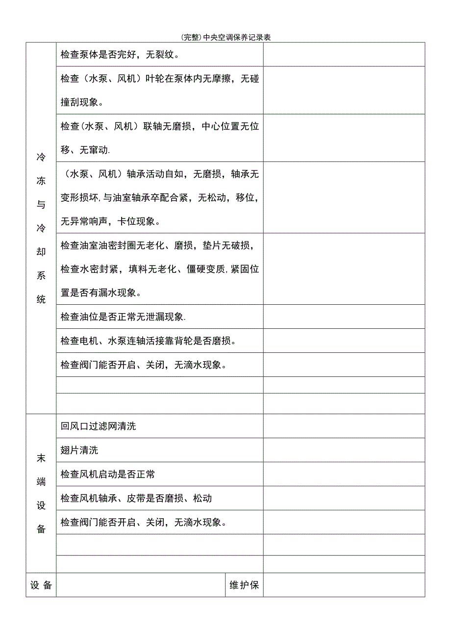 (最新整理)中央空调保养记录表_第3页