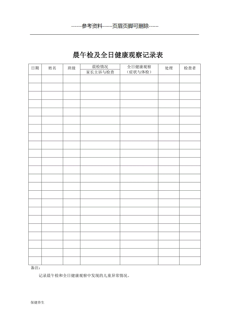 托幼机构卫生保健登记表（营养养生）_第3页