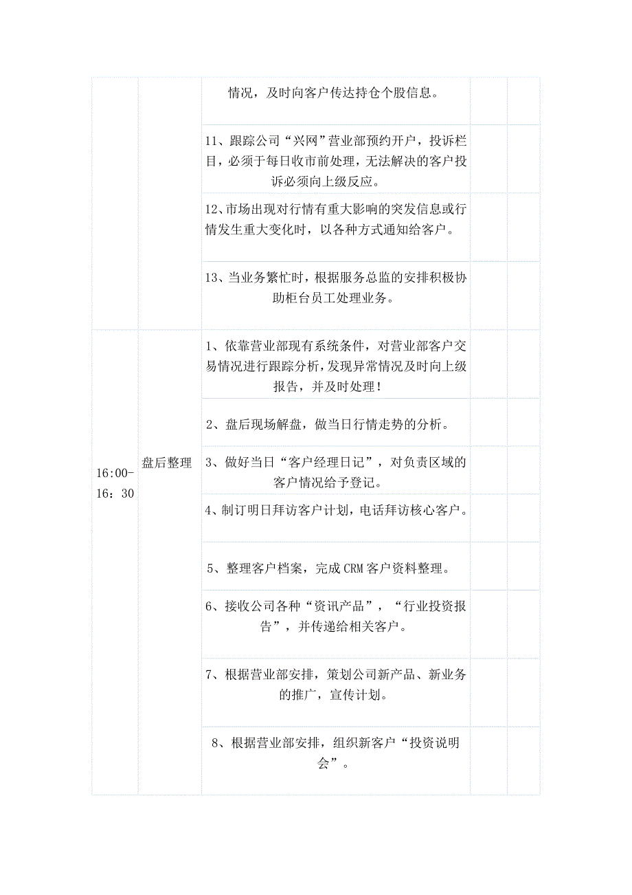 客户服务部客户经理日常工作检查表_第3页