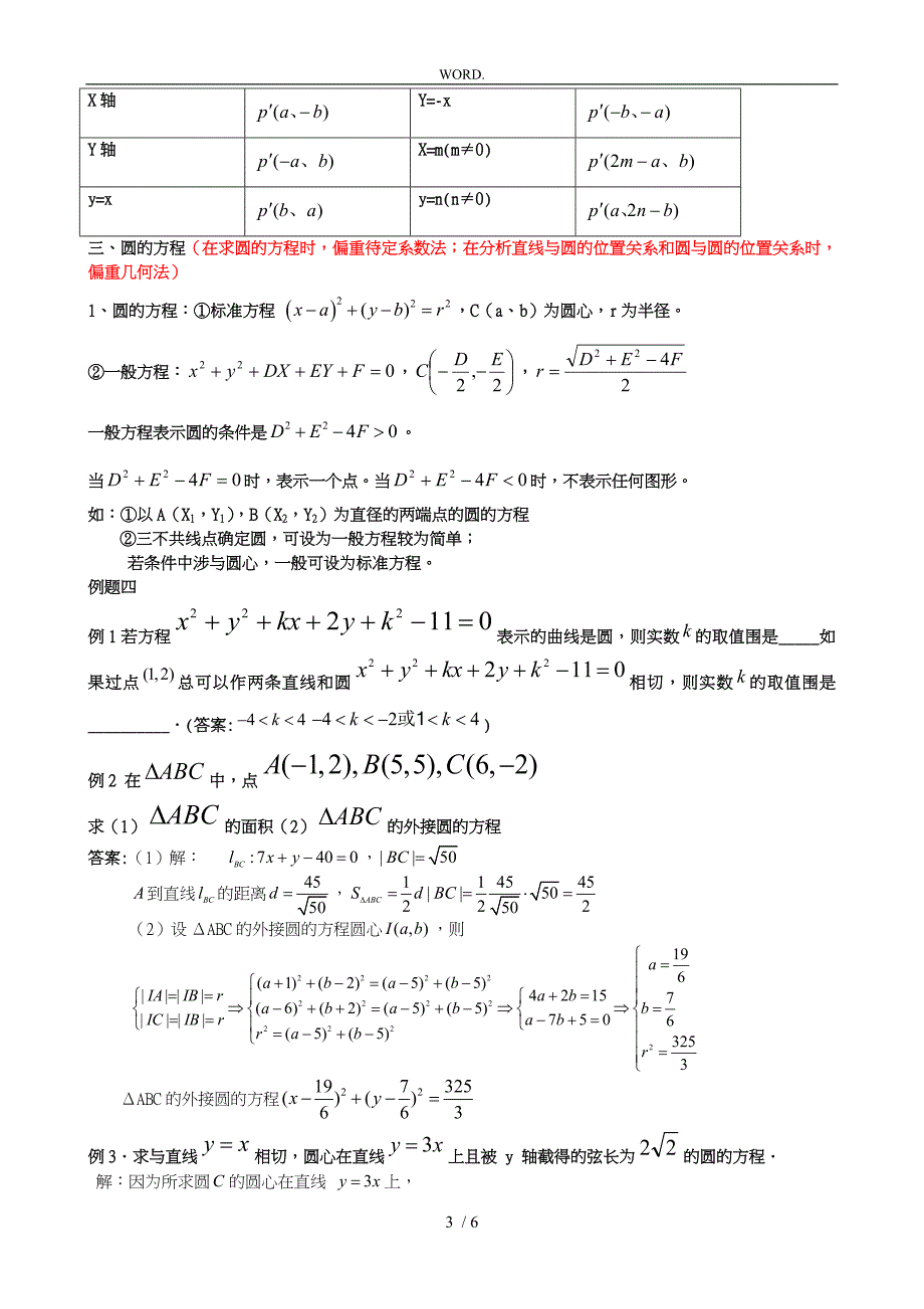 高一直线与圆的方程知识总结_第3页