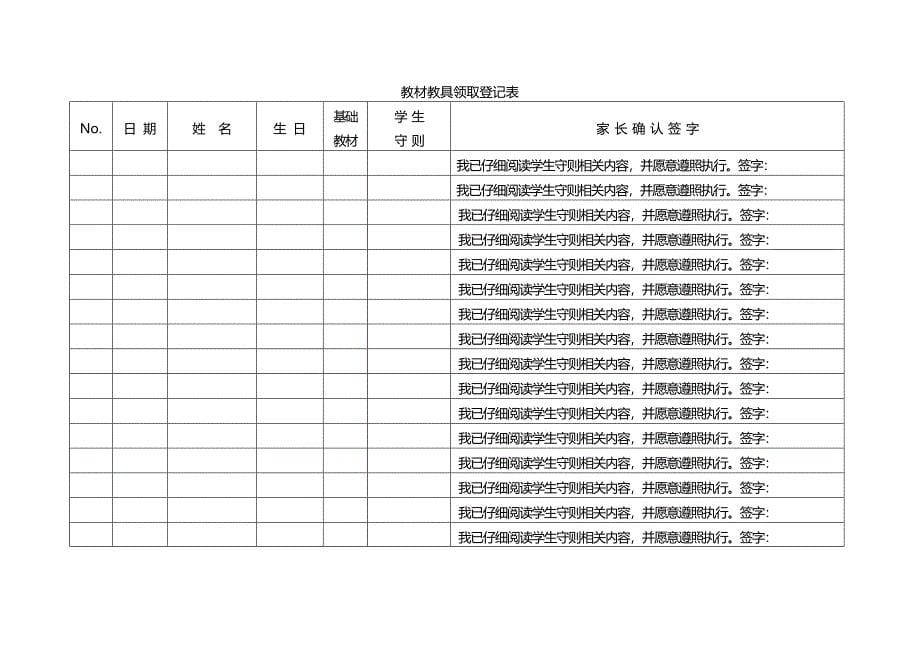 精品资料（2021-2022年收藏）培训机构学生常规管理工具汇总0_第5页