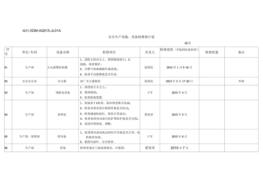 安全生产设施、设备检维修计划_第3页