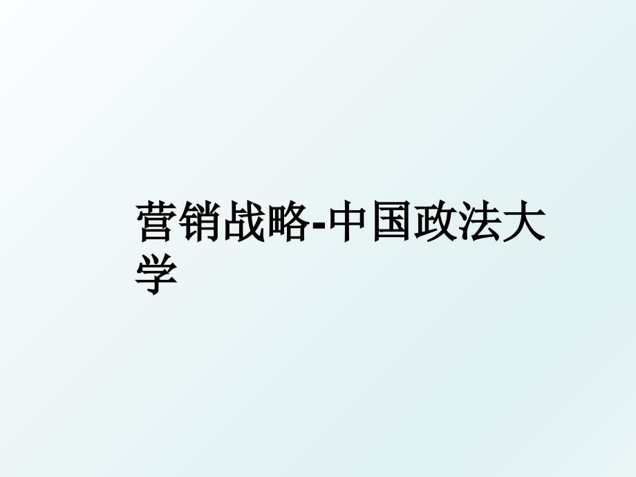 营销战略中国政法大学_第1页