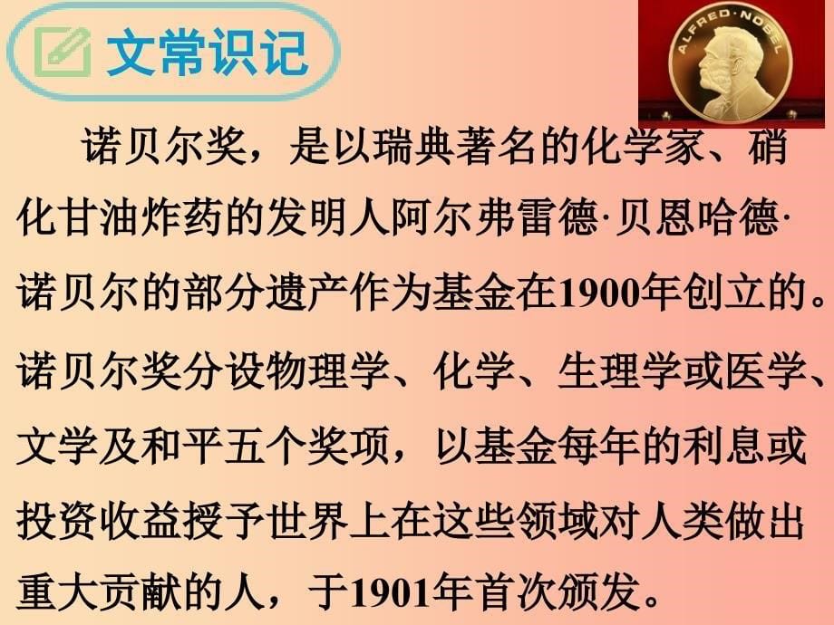 广东省廉江市八年级语文上册 第一单元 2 首届诺贝尔奖颁发课件 新人教版.ppt_第5页