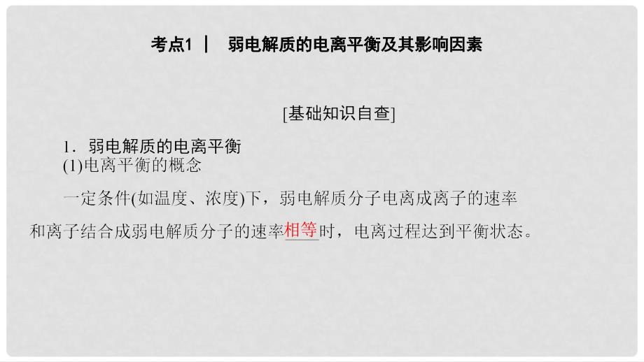 高三化学一轮复习 专题8 第1单元 弱电解质的电离平衡课件 苏教版_第3页