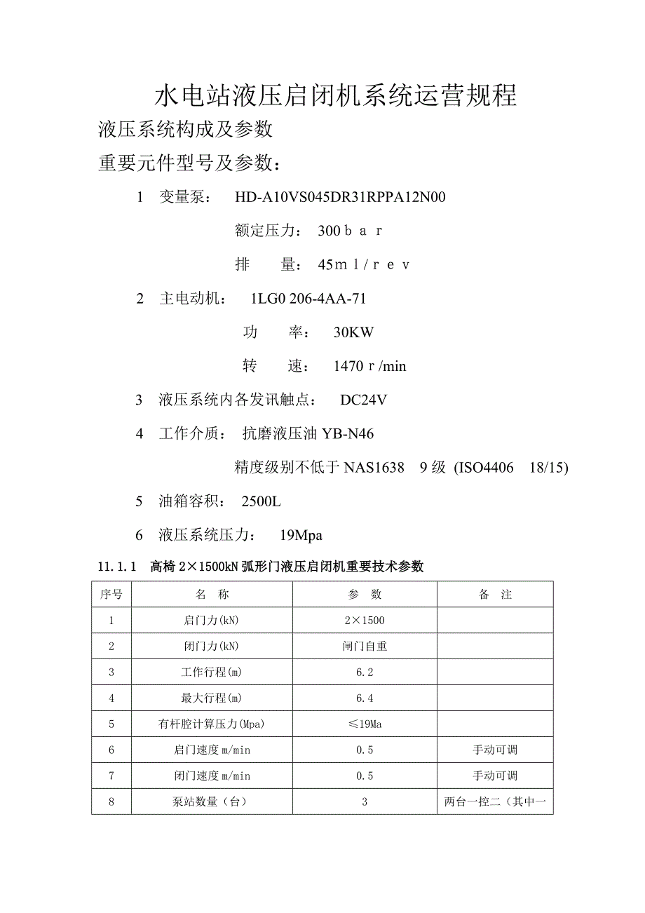 水电站液压启闭机系统运行专题规程_第1页