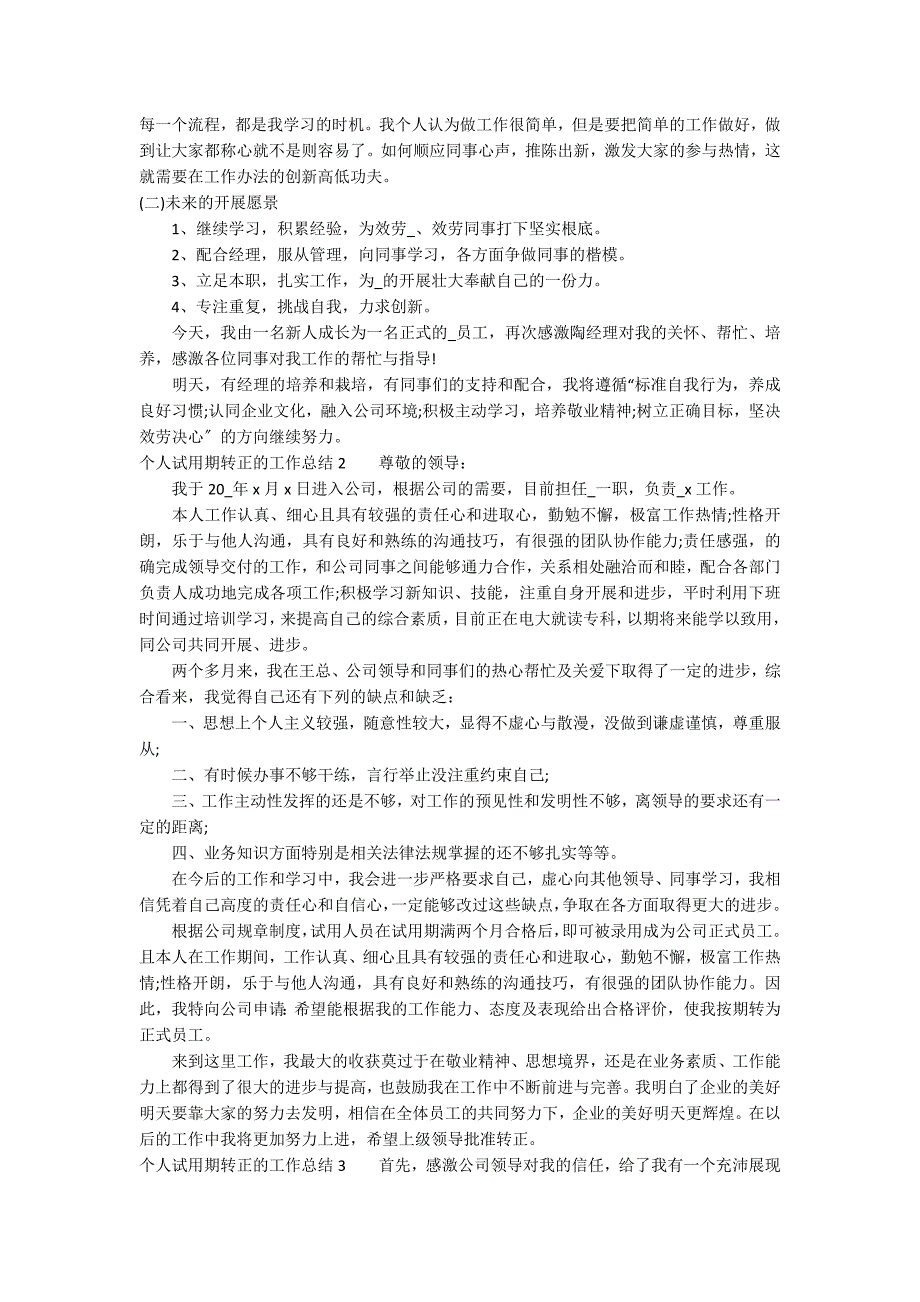 个人试用期转正的工作总结3篇_第2页