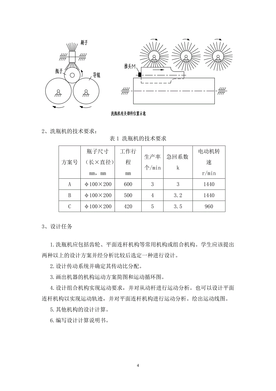 机械原理课程设计洗瓶机_第4页