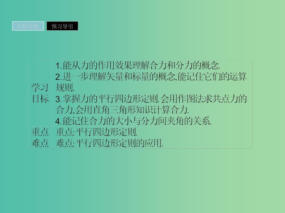 2019高中物理第三章研究物体间的相互作用3.4力的合成与分解课件粤教版必修1 .ppt_第2页