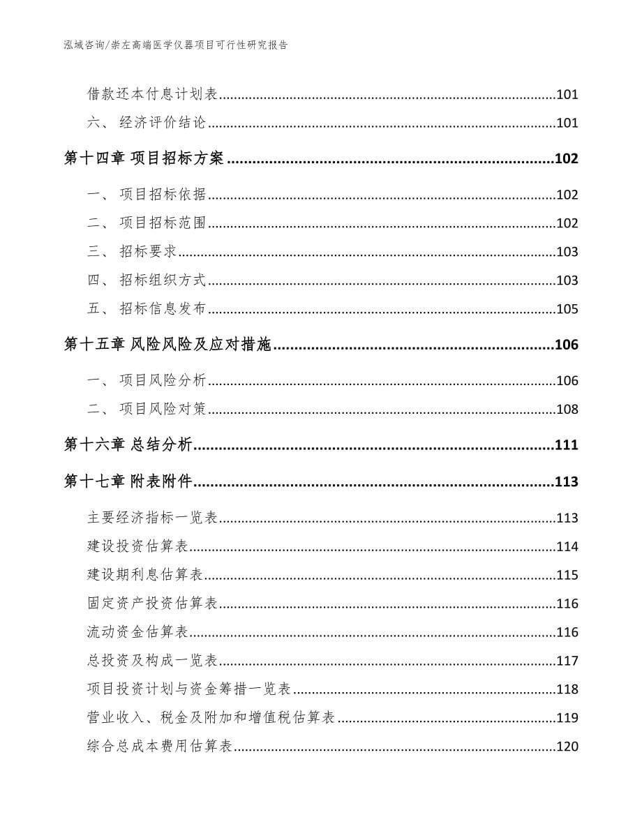 崇左高端医学仪器项目可行性研究报告模板_第5页