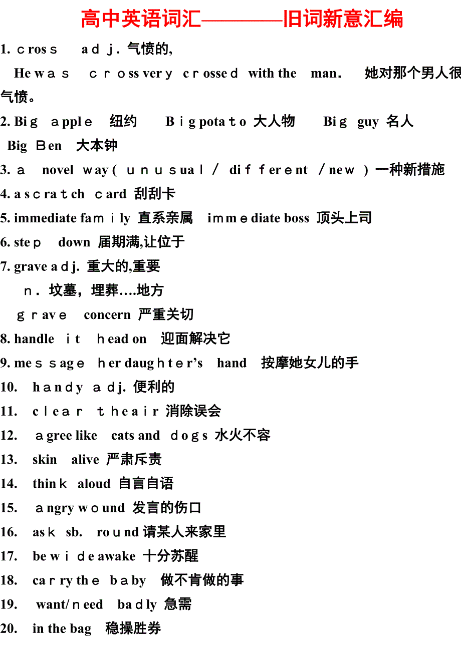 高考英语旧词新意新编_第1页