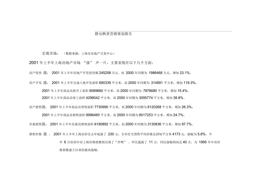 上海房地产市场营销策划报告_第1页