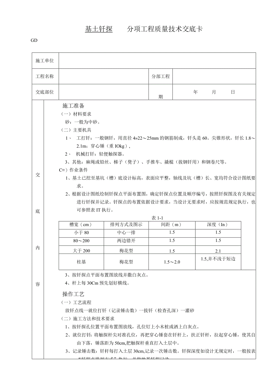 基土钎探工程技术交底模板_第1页